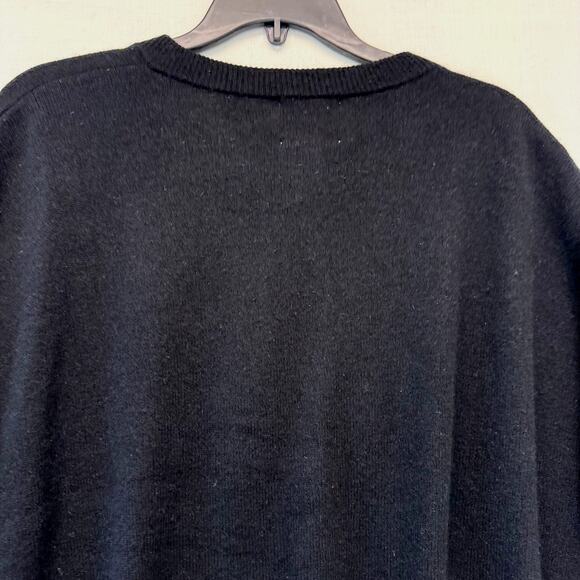 CRUSH Cashmere Knit Pullover Sweater Buttoned Neckline Women's Size 2 (M) Black - Picture 4 of 10